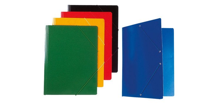 Carpeta con gomas color Negro brillante
