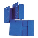 Carpeta de cartón con gomas y solapas Folio Azul