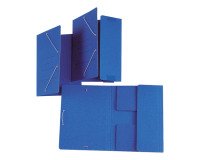 Carpeta de cartón con gomas y solapas Folio Azul