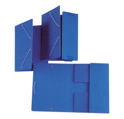 Carpeta de cartón con gomas y solapas Folio Azul