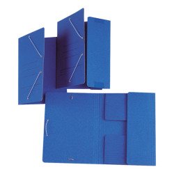 Carpeta de cartón con gomas y solapas Cuarto Azul.