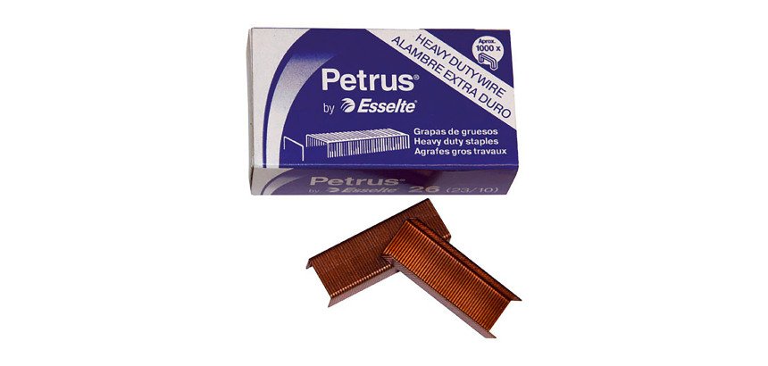Grapas Petrus 23/10 cobreadas Caja de 1000