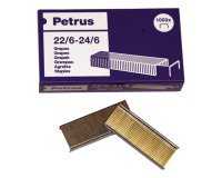 Grapas Petrus 22/6, 24/6 galvanizadas Caja de 1000