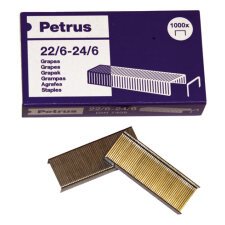 Grapas Petrus 22/6, 24/6 galvanizadas Caja de 1000