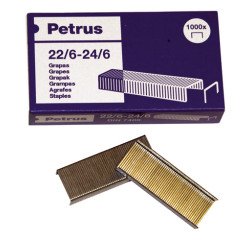 Grapas Petrus 22/6, 24/6 galvanizadas Caja de 1000