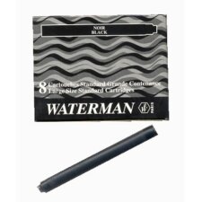 Recambio estándar tinta para pluma Waterman color negro - Caja 8 Cartuchos