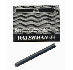 Recambio estándar tinta para pluma Waterman color negro - Caja 8 Cartuchos