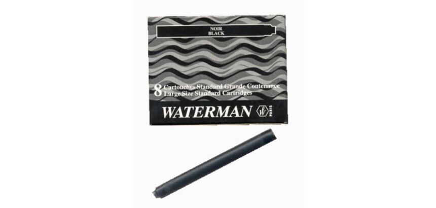 Recambio estándar tinta para pluma Waterman color negro - Caja 8 Cartuchos
