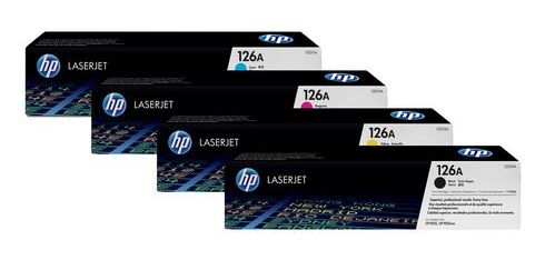 HP 126A (CE310A CF341A) Pack tóner original negro + tricolor de capacidad estándar (1200 + 3 x 1000 páginas)