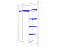 Kit penderie pour armoire à rideaux monobloc