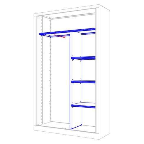 Kit penderie pour armoire à rideaux monobloc