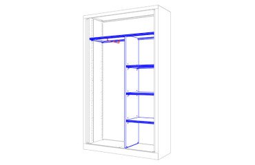 Wardrobe kit for monobloc curtain cabinet