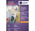Double pochettes intercalaires perforées multicolores A4 Avery - polypropylène 18/100e - 12 onglets - 1 jeu