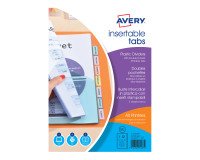 Sichthüllen mit Trennstreifen - 1 Set mit 12 neutralen Unterteilungen in verschiedenen Farben A4 Avery Plastik