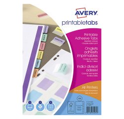 Pestañas adhesivas reposicionables e imprimibles de Avery en varios colores (paquete de 96)