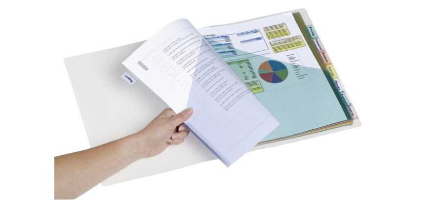 Tabbladen met dubbele hoesjes geperforeerd multigekleurd A4 Avery - polypropyleen 18/100e - 8 verd