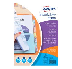 Dividing sleeves 1 set of 6 neutral tabs multicoloured A4 Avery plastic