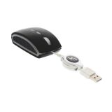 Ratón mini óptico con cable retráctil