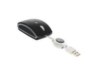 Ratón mini óptico con cable retráctil