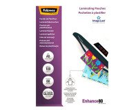 Paquete de 100 fundas de plastificación térmica A5 80 micras Fellowes Glossy