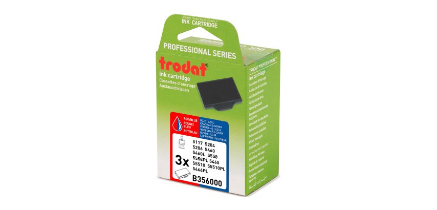 Cassette d'encrage Professional Line 6/56/2 Trodat – Lot de 3 bicolore