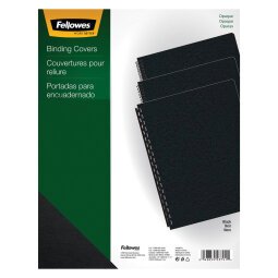 Cubiertas para encuadernar PVC 180 micras A4 negro Fellowes - Paquete de 100