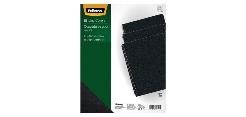 Cubiertas para encuadernar PVC 180 micras A4 negro Fellowes - Paquete de 100