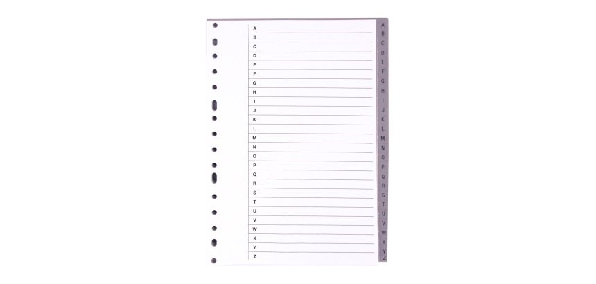 Separadores alfabéticos de polipropileno A4 26 divisiones Bruneau