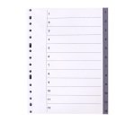 Separadores numéricos de polipropileno Folio 12 divisiones gris