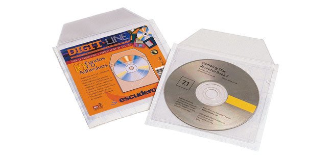 Fundas adhesivas PVC liso para envío de CD'S - pack de 10