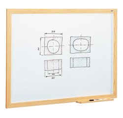 Pizarra blanca estratificada 100 x 150 cm marco madera