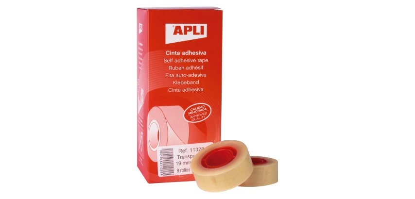 Pack 8 Cintas adhesivas transparentes 19 x 33 Apli