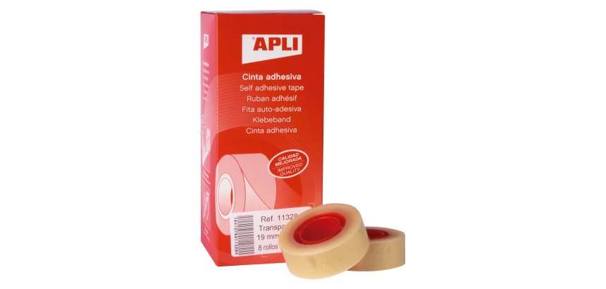 Pack 8 Cintas adhesivas transparentes 19 x 33 Apli
