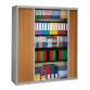 Armoire haute à rideaux démontables décor bois Largeurs spécifiques 200 x 180 cm corps aluminium