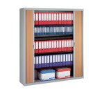 Armoire haute à rideaux démontables décor bois Largeurs spécifiques 200 x 180 cm corps aluminium