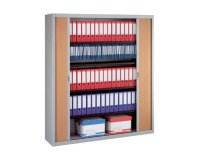 Armoire haute à rideaux démontables décor bois Largeurs spécifiques 200 x 180 cm corps aluminium