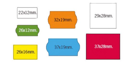 Caja de 40 rollos de 1200 Etiquetas Blancas removible 26 x 16 mm