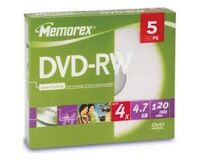 Pack 5 DVD-RW Verbatim