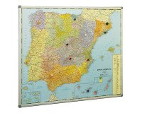 Mapa de España y Portugal enmarcado.