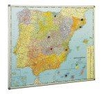 Mapa de España y Portugal enmarcado.