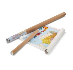 Mapa de España y Portugal enrollado.