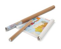 Mapa de España y Portugal enrollado.