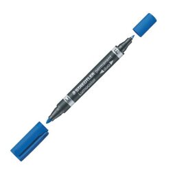 Marqueur permanent Staedtler Lumocolor duo pointes pinceau 0,6 mm et ogive 1,5 mm