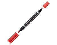 Marqueur permanent Staedtler Lumocolor Duo 348 pointes pinceau 0,6 mm et ogive 1,5 mm rouge
