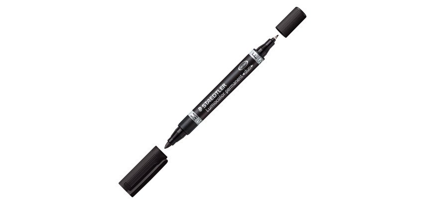 Marqueur permanent Staedtler Lumocolor Duo 348 pointes pinceau 0,6 mm et ogive 1,5 mm