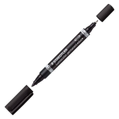Marqueur permanent Staedtler Lumocolor Duo 348 pointes pinceau 0,6 mm et ogive 1,5 mm
