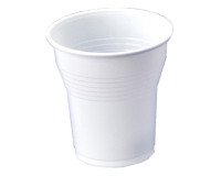 Vasos de plástico blanco 8 cl - Paquete de 50
