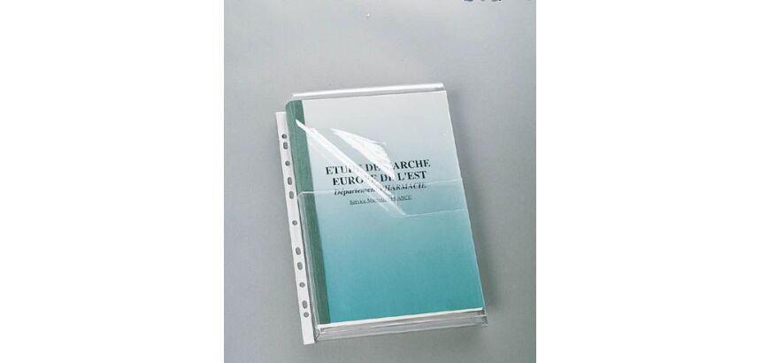Pochette transparente perforée à soufflets Viquel A4 PVC cristal incolore - Paquet de 10