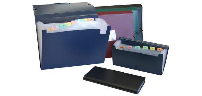 Carpeta con fuelle acordeón color negro Recibos