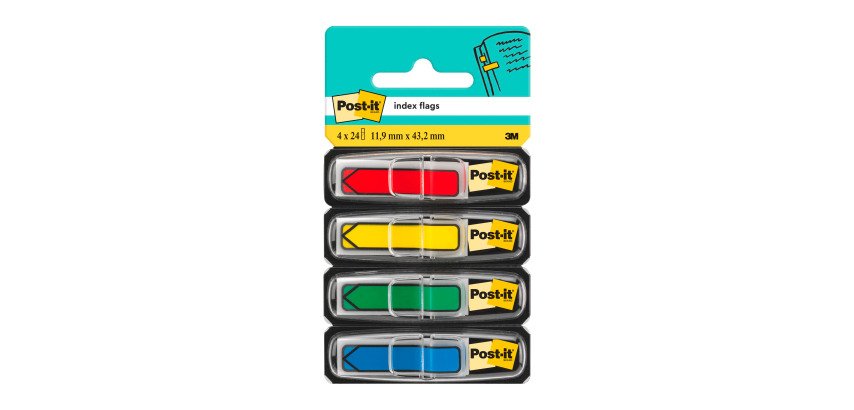 Marque-pages flèches couleurs classiques Post-it - distributeur de 96 feuilles